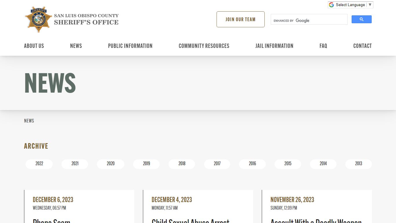 News - SLO Sheriff